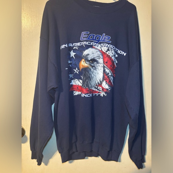 Vintage American Eagle Crewneck Sweatshirt Hanes Heavyweight Size XL - Picture 1 of 5